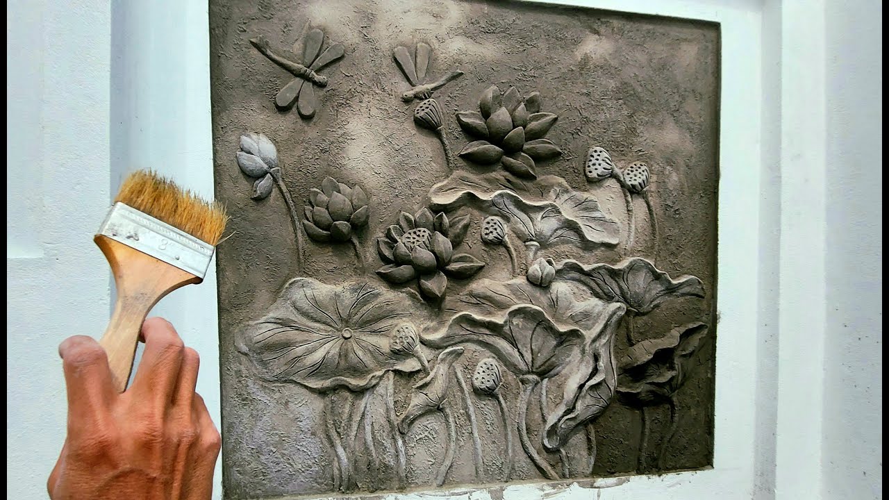 It's amazing, we made a lotus relief wall decoration