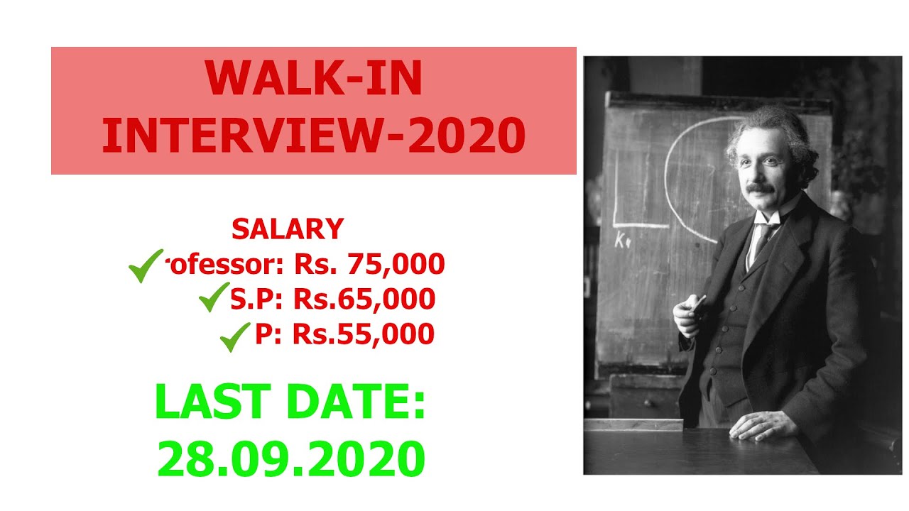 WALK-IN INTERVIEW FOR ASSISTANT PROFESSOR | SALARY Rs. 75000 P/M    #assistantprofessorvacancy2020