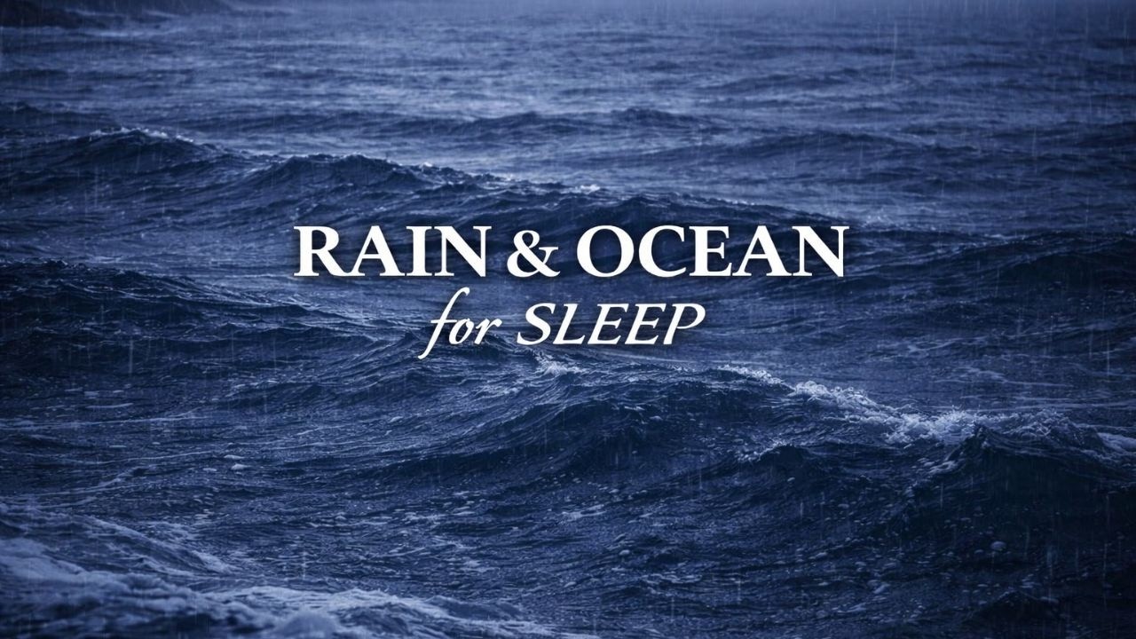 Ocean Rain at Night for Deep Sleep 🌊🌧️ | 1 Hour Natural Sleep Sounds (No Music)