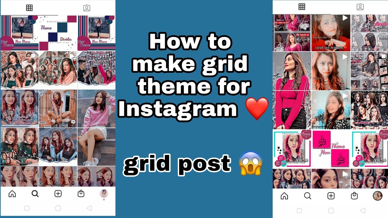 How to make Grid post on Instagram..Grid theme post (panorama) edit Tutorial ❤️| Tutorials by raida