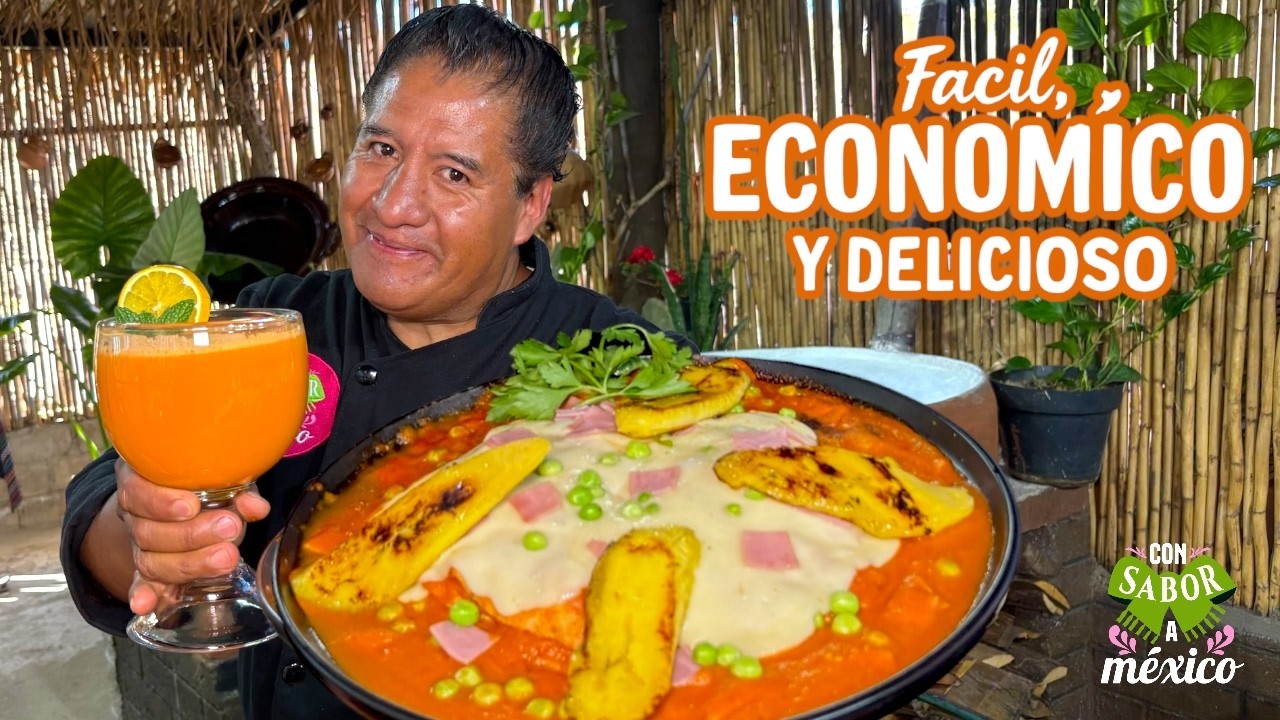 EXQUISITOS HUEVOS MOTULEÑOS Y JUGUITO FRESCO ¡DESAYUNO ESPECTACULAR!