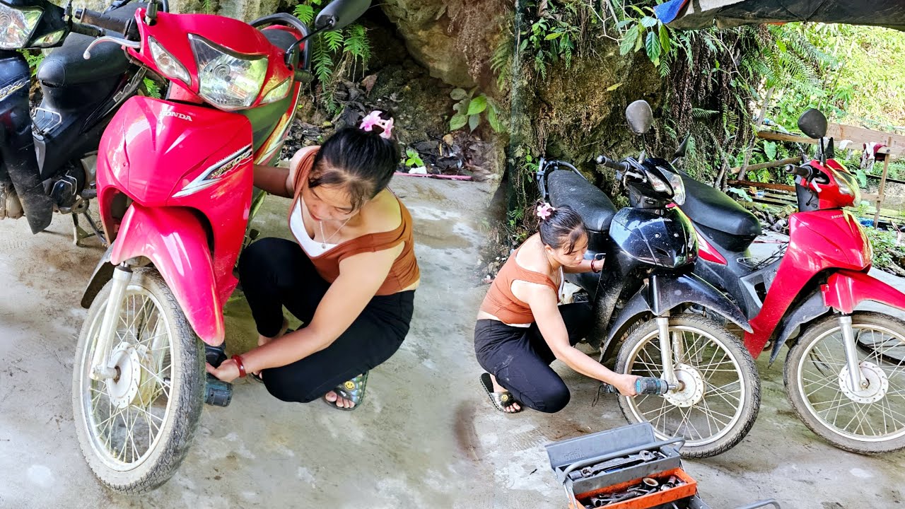 Genius girl specializes in repairing severely damaged motorbikes- repair girl