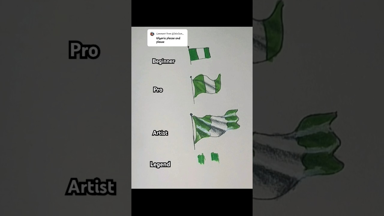 How To Draw Nigeria Flag! #drawing #tutorial #art #easydrawing #satisfying #dessin #howtodraw
