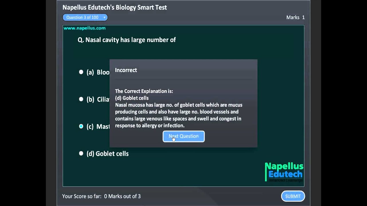 Nervous System And Sense Organ | Smart Test-1 | PMT, AFMC, AIPMT Video | Biology
