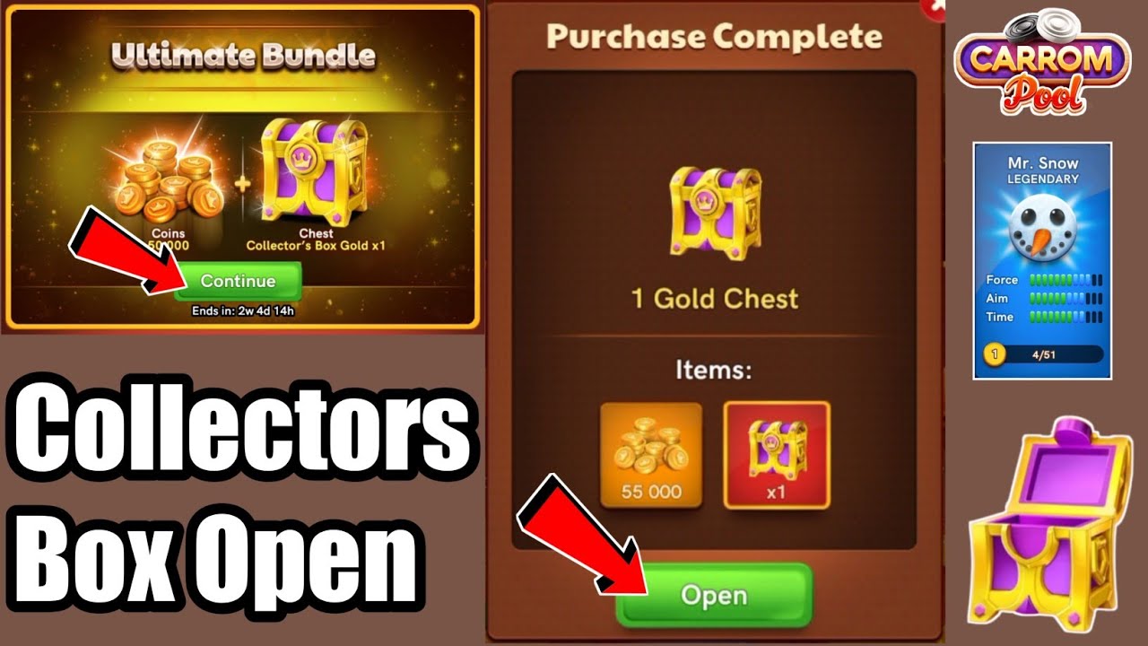 Collectors Box Open New Trick🔥|How To Open Collectors Box Free🔥|#CarromPool🔥|New Striker Open Trick🔥