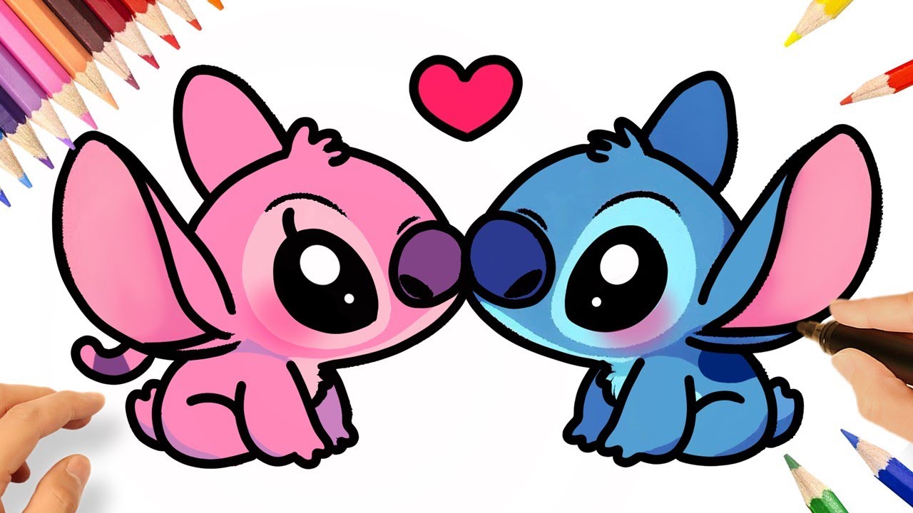 COMO DESENHAR O STITCH E A ANGEL FÁCIL💙