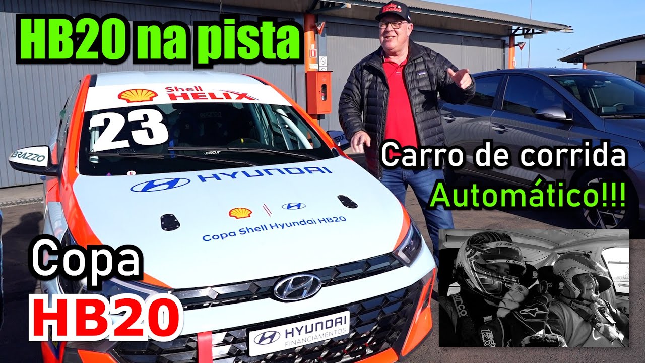 HB20 na pista do Velopark: carro de corrida, c&acirc;mbio autom&aacute;tico!