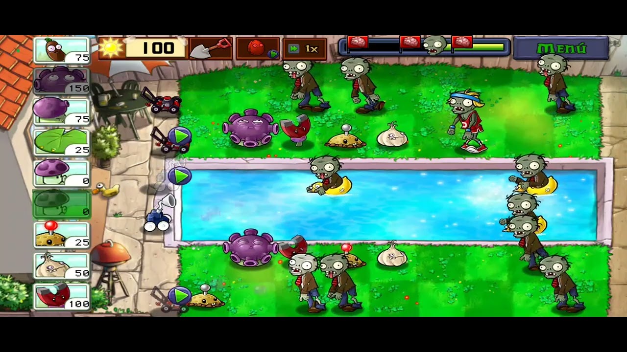 Plantas Vs zombies piscina niveles 9 y 10