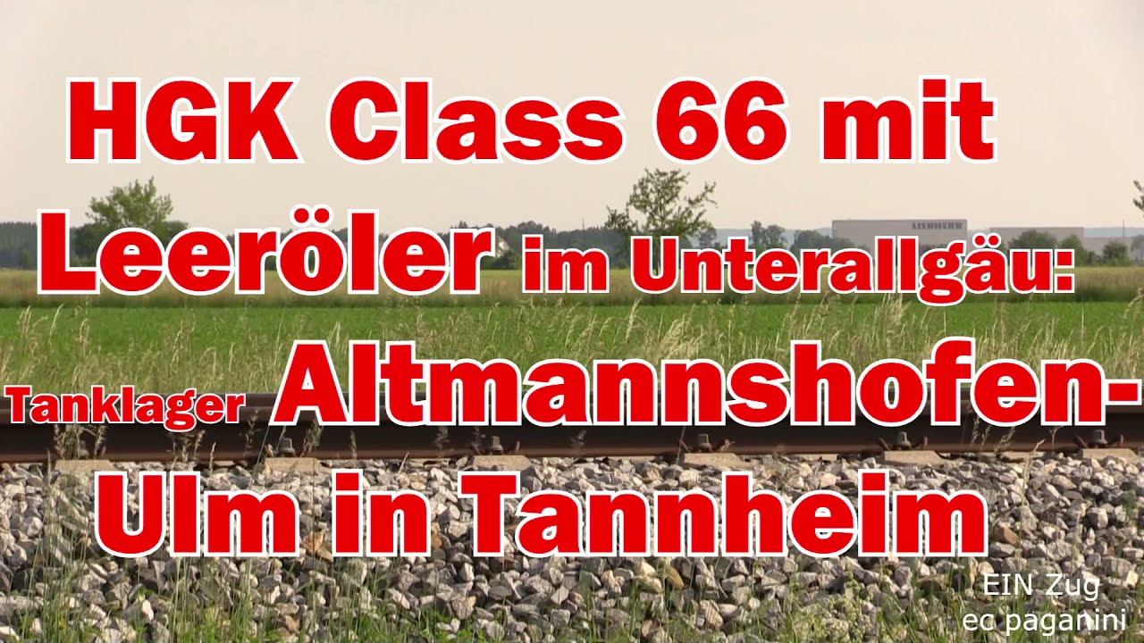 RheinCargo Class 66 mit Leer&ouml;ler vom Tanklager Altmannshofen nach  Ulm passiert  Tannheim (W&uuml;rtt)