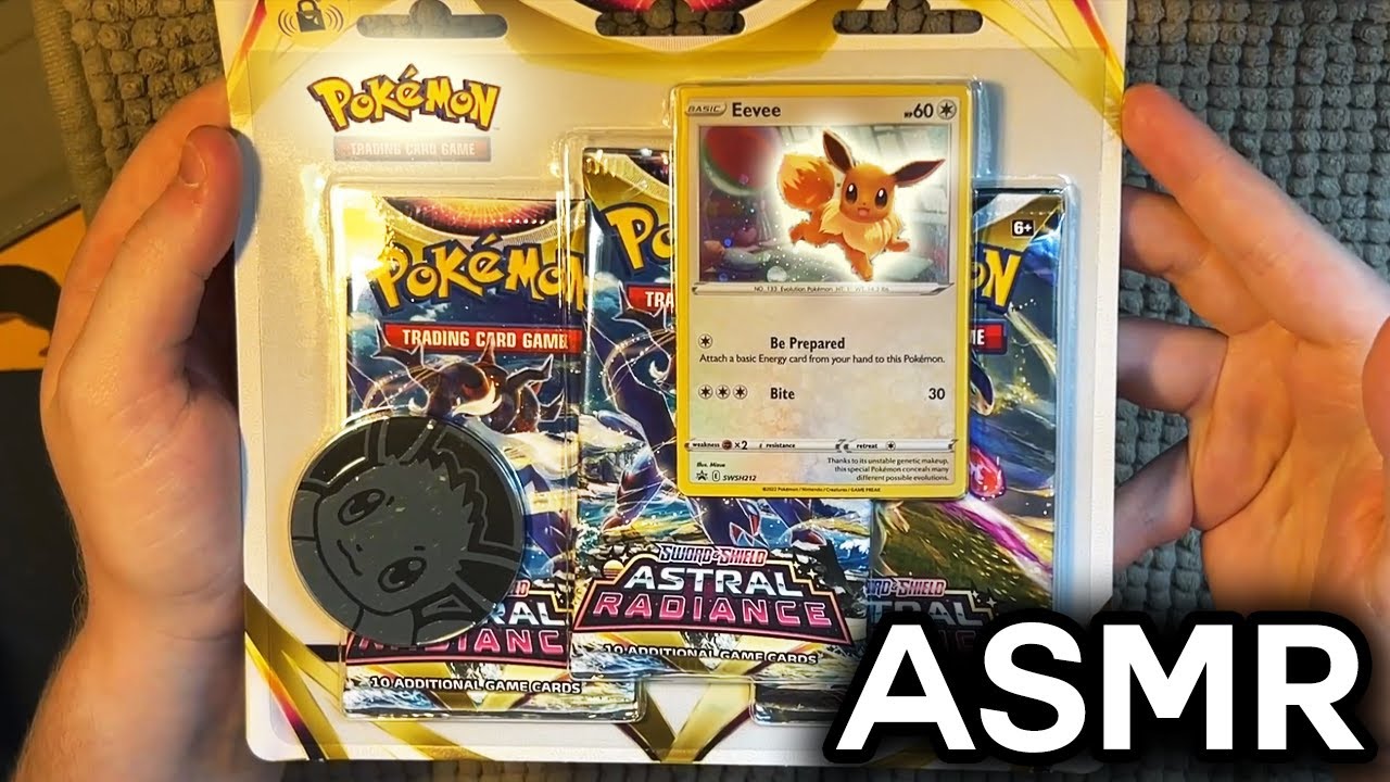 (asmr) opening pokemon cards | quiet, whispers, crinkles, tapping