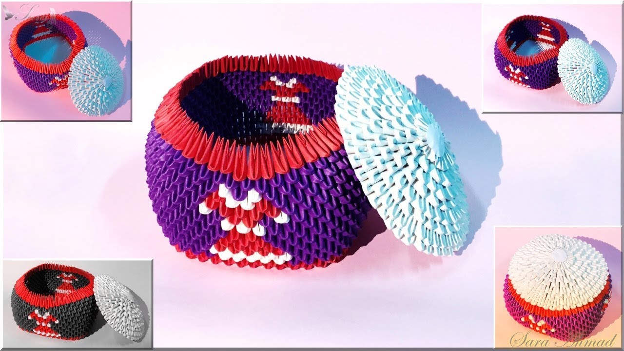 Как сделать 3d оригами корзину или коробку 9