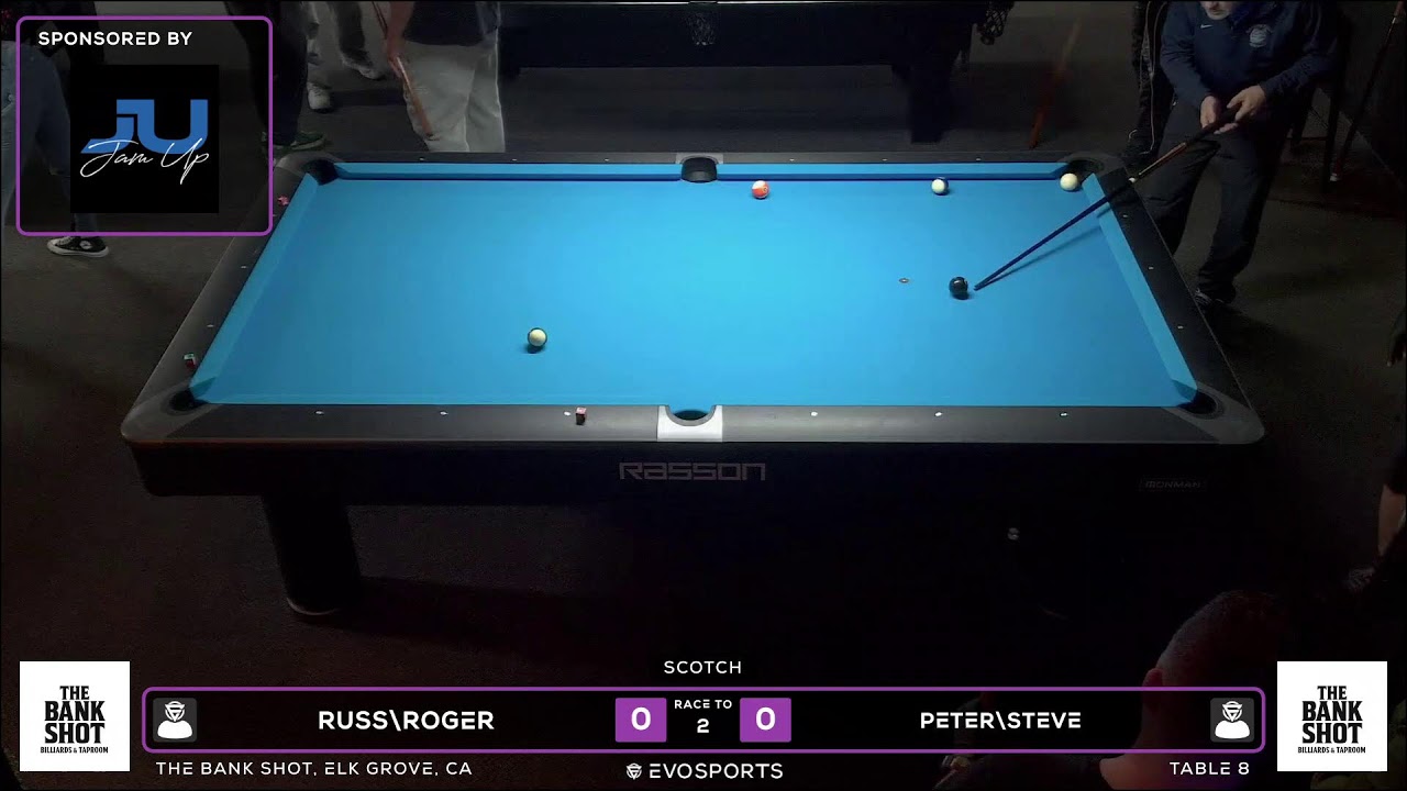 RUSS\ROGER vs PETER\STEVE - THE BANK SHOT - TABLE 8 | EvoSports