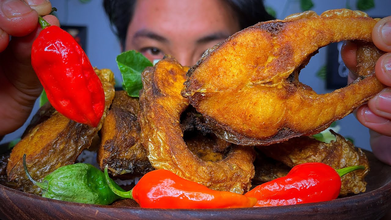 Nga Fish Fry🐠 with 3king chilli 🌶️MUKBANG🍱