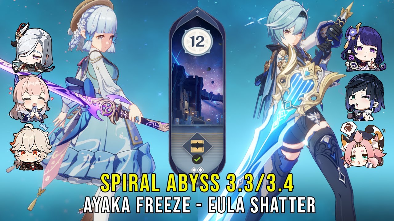 C0 Ayaka Freeze and C0 Eula Shatter - Genshin Impact Abyss 3.3/3.4 - Floor 12 9 Stars