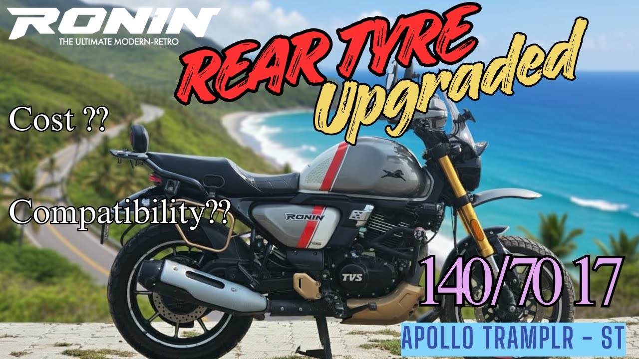 TVS Ronin 225 Rear Tyre Changed/Upgraded to 140/70 section | Apollo Tramplr ST #ronin225 #apollo