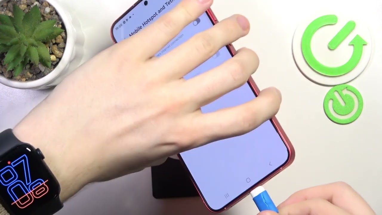 SAMSUNG Galaxy S25+でUSBテザリングを使う方法