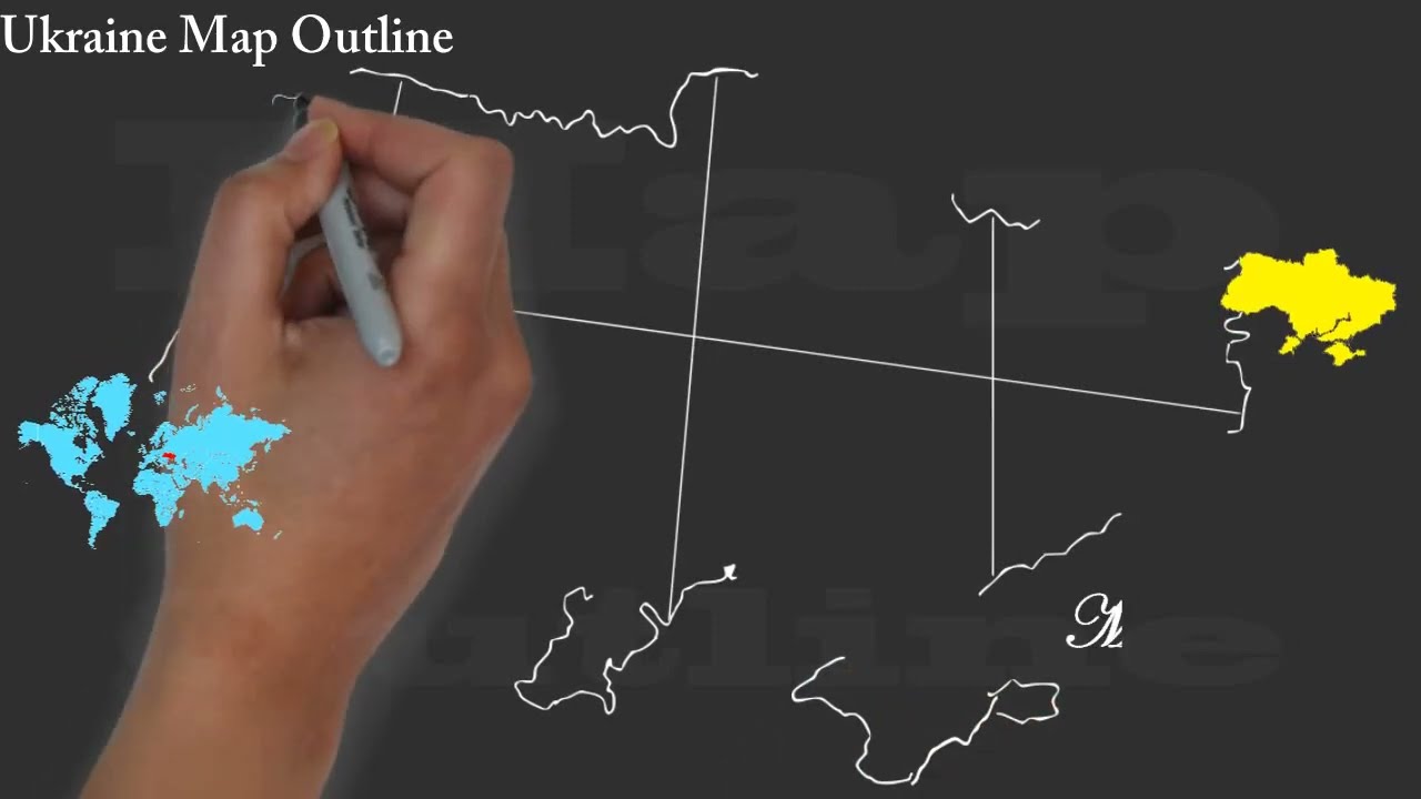 Ukraine Map Drawing, How to Draw Ukraine Map, The Border Map of Ukraine, Ukraine Outline Map