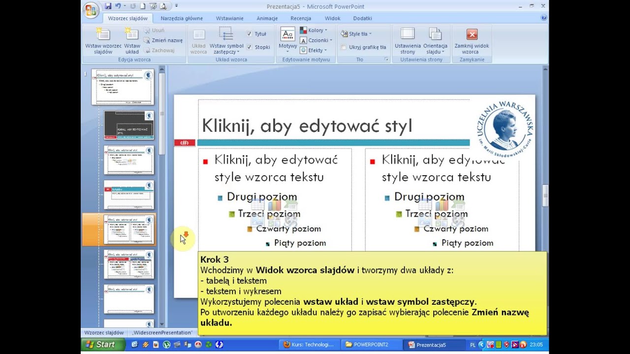 Wzorzec slajdów w PowerPoint 2007