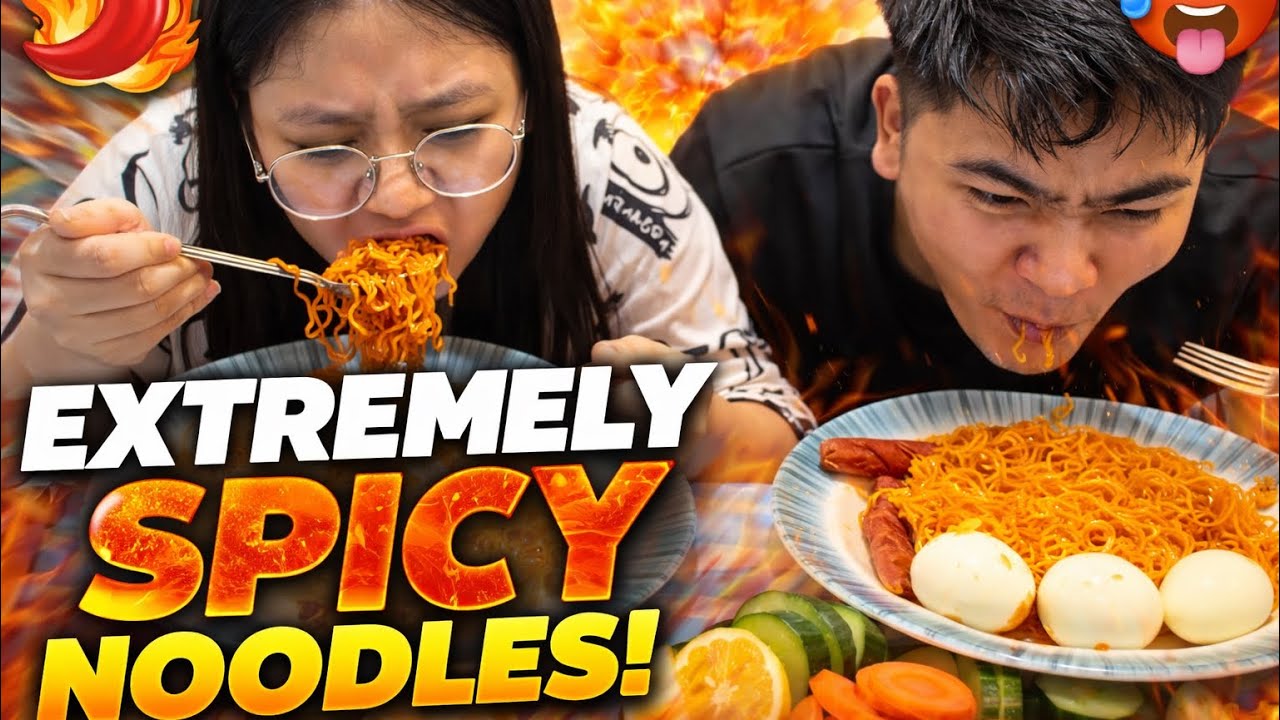 Extreme Spicy Noodles Mukbang with Eggs 🔥🍜🥚