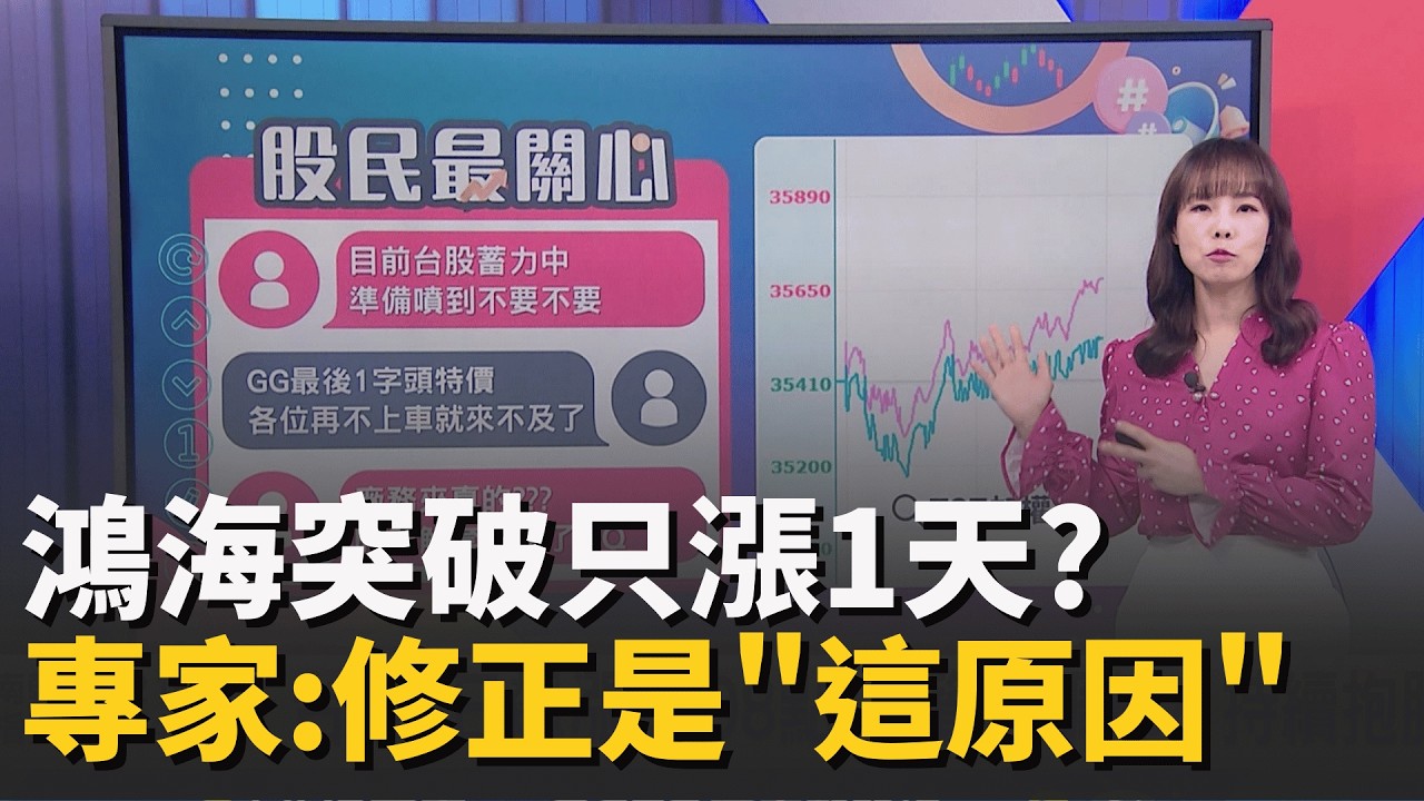 鴻海緯創廣達只漲1天? 專家:鴻海已突破 修正是