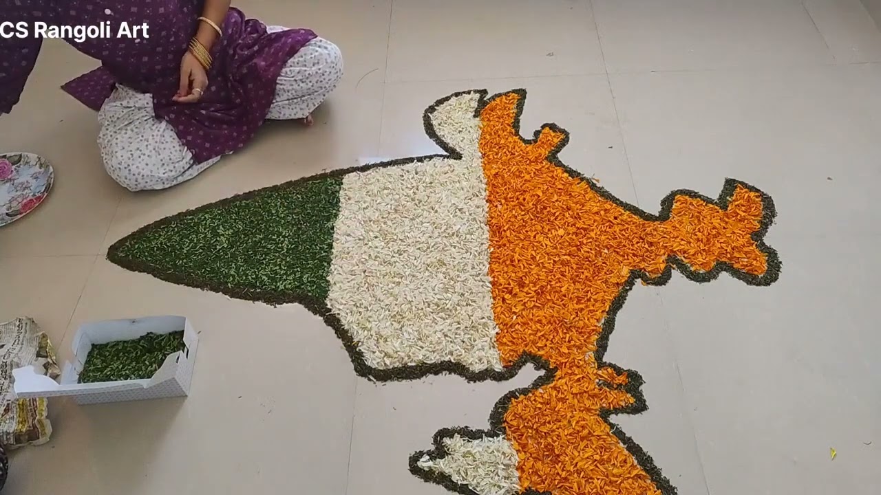 Republic day flowers rangoli india map#flowerindiamap#republicday