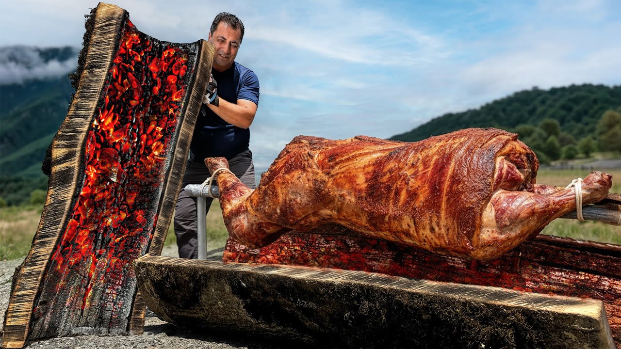 Churrasco de Cordeiro🔥 no Tronco Gigante da Natureza