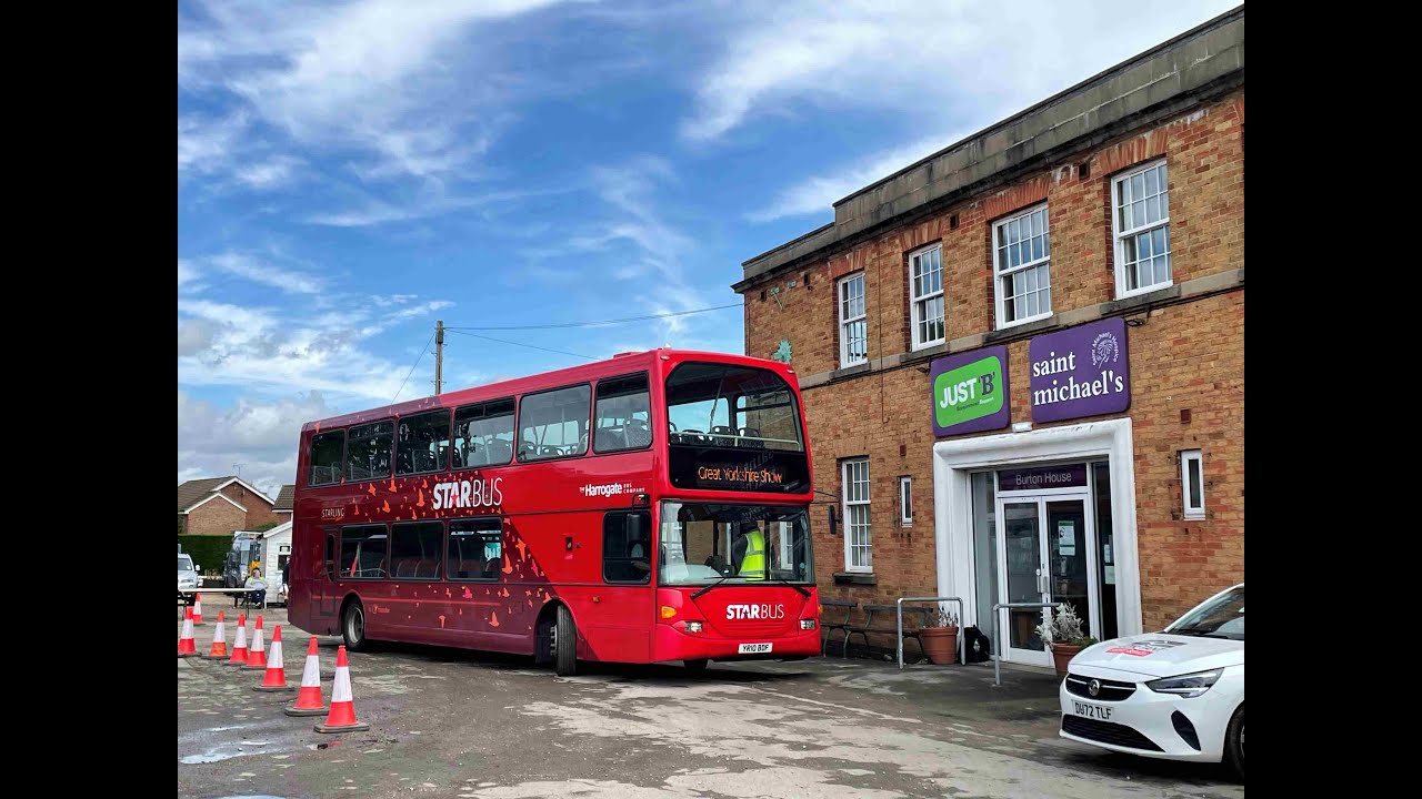 The Harrogate Bus Company 2104 YR10BDF on a free shuttle to Harrogate Bus Station