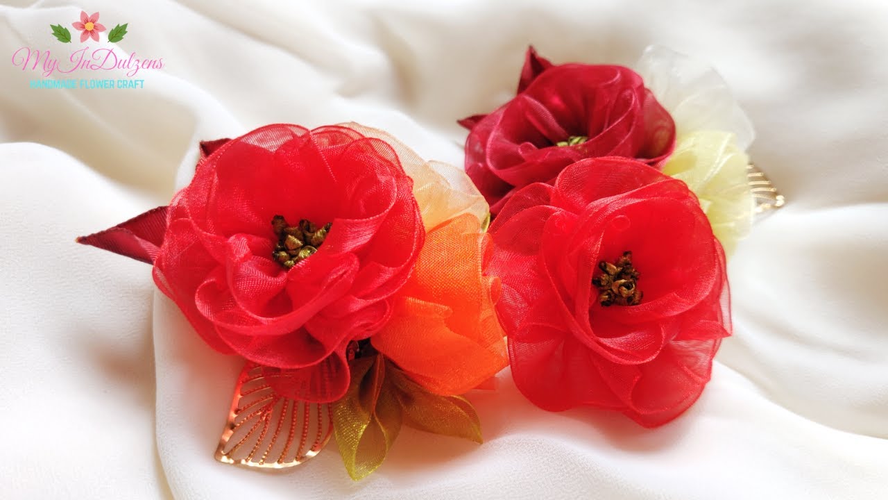 D.I.Y. ORGANZA RIBBON AUTUMN FLOWER