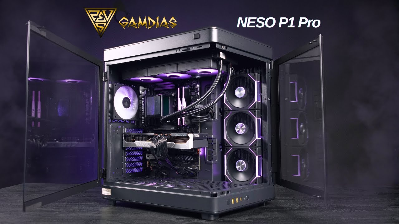 GAMDIAS NESO P1 Pro &ndash; Сборка на базе Ryzen 9800X3D в фиолетовой цветовой гамме | RX 9070 XT + Chi...