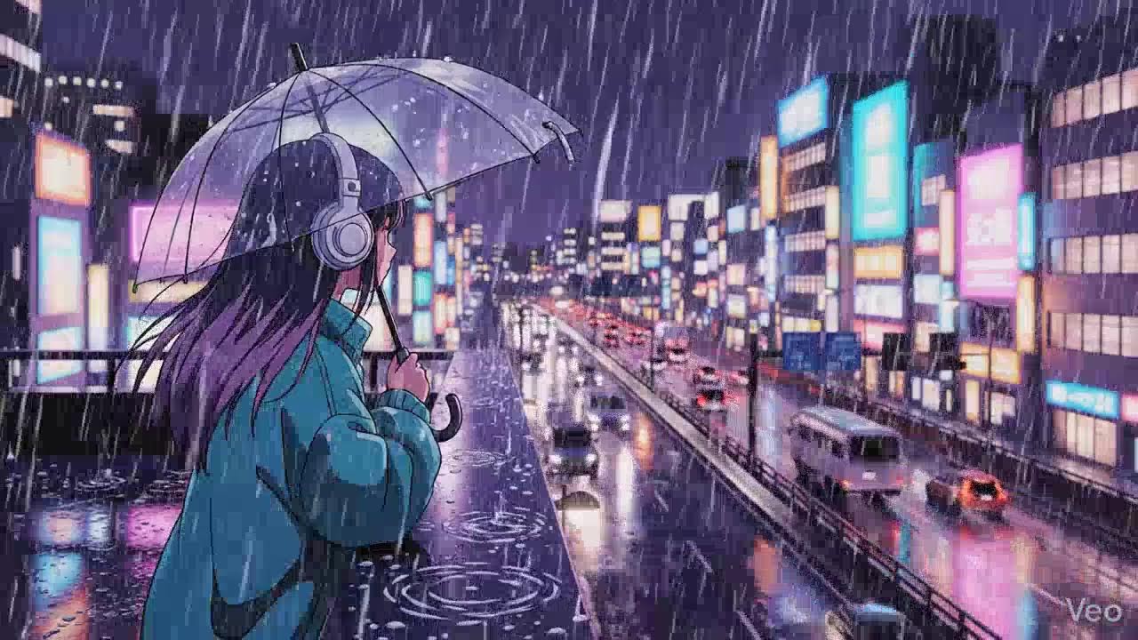 🌙 Late Night Study Music | 🎧 Lofi Hip Hop for Focus, Sleep & Calm | Rain Stream | The Japanese Town