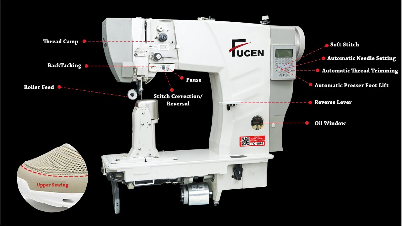 FC-1591: Computerized Top/Bottom Roller Feed Post Bed Sewing Machine