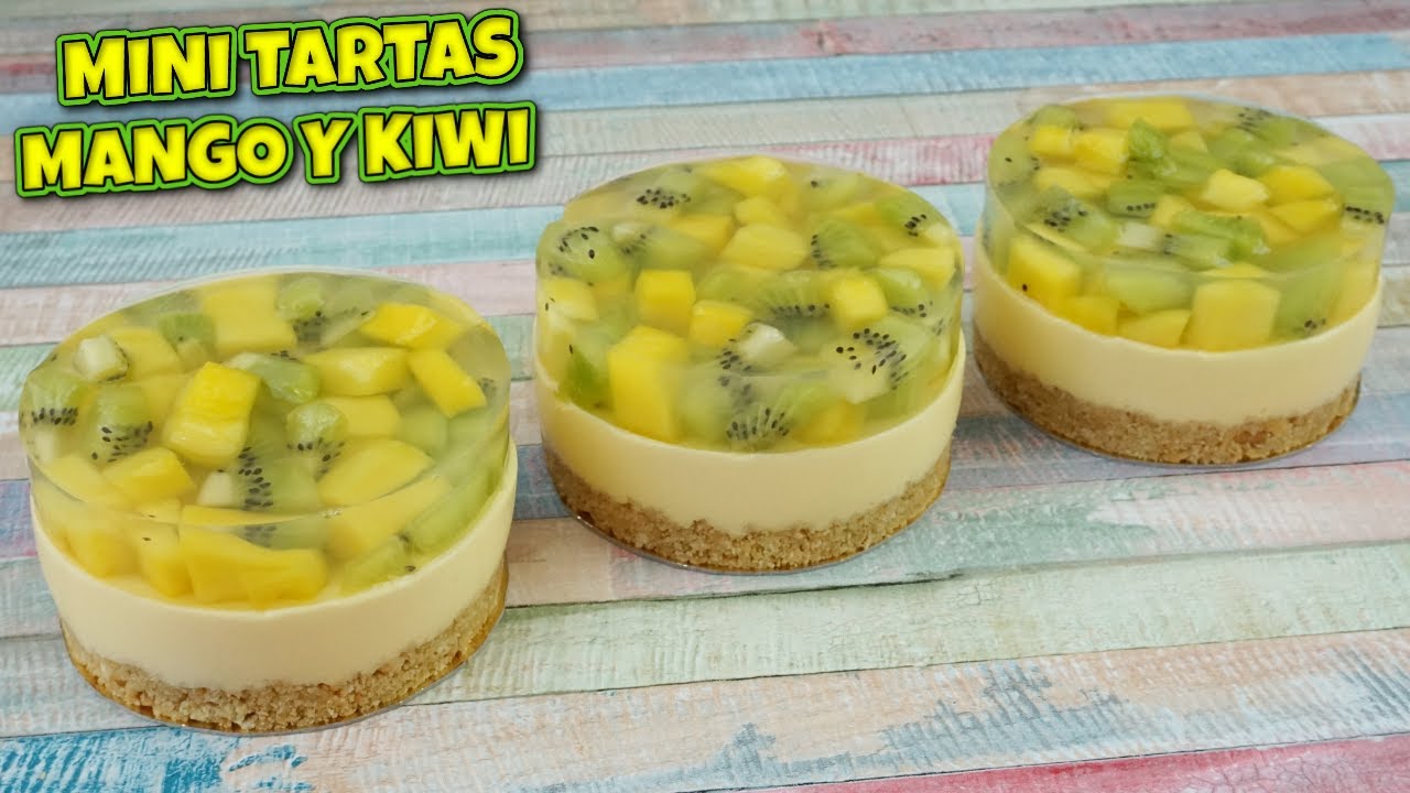 MINI CHEESECAKE DE MANGO Y KIWI / SIN HORNO /MUY FÁCIL/ El Rincón de Belén