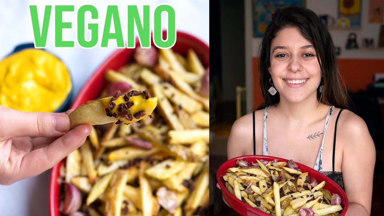 BATATA RÚSTICA COM CHEDDAR E BACON VEGANOS