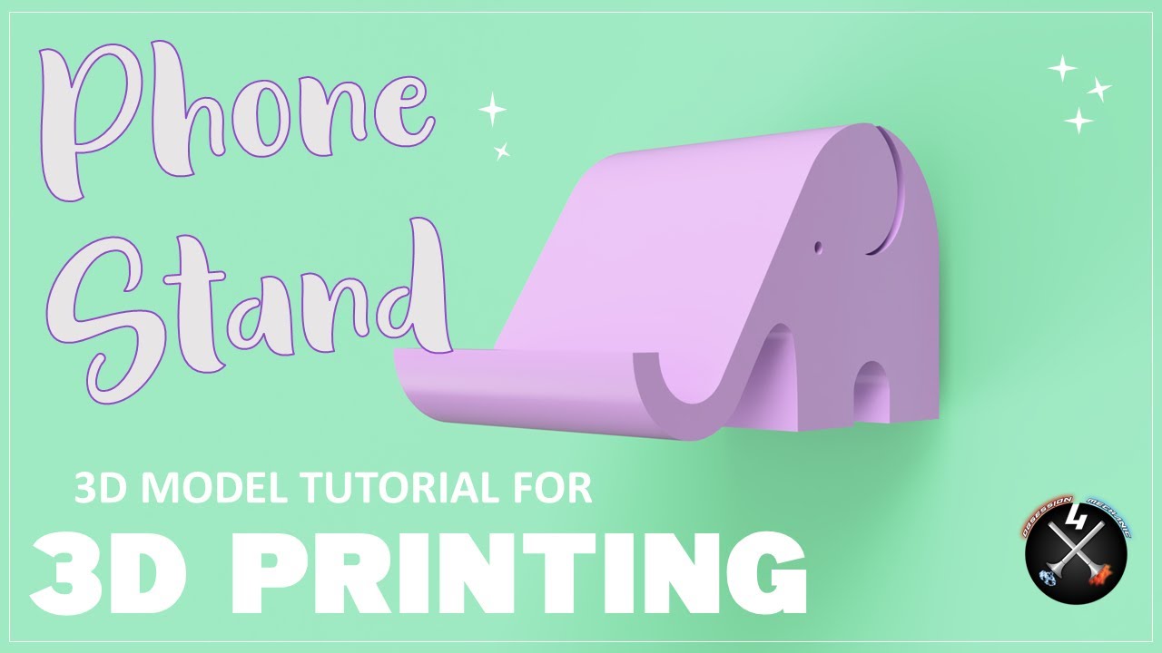 PHONE STAND FOR 3D PRINTING - 3D model tutorial  -  Elephant -Autodesk Inventor
