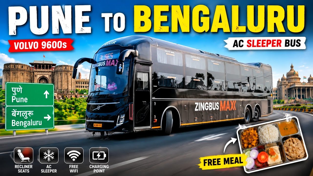 They Served Me a 5-Course Meal on a Bus! 😳 | Pune to Bengaluru by Zingbus Maxx Volvo 9600s