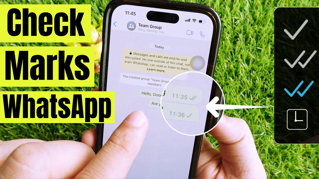Whatsapp Check Marks? ✔  2(✔) - One or Double-Check (Personal & Group Chats)