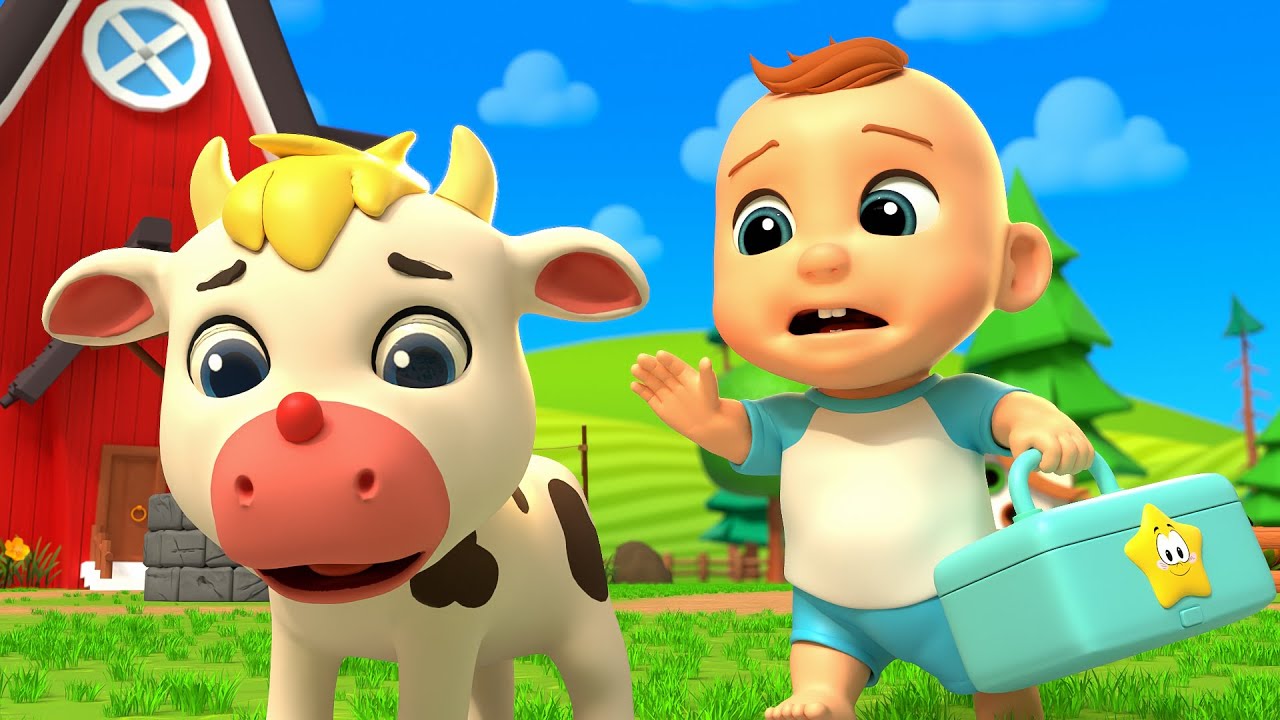 Baby Animals Have a Boo Boo! | Colorful Nursery Rhymes on Old MacDonald's Farm | Children's Songs