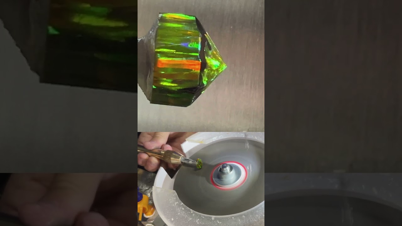 Opale coltivato in laboratorio e trasformato in una pietra preziosa!