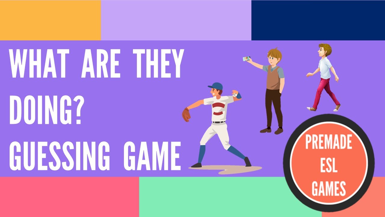 What Are They Doing? | Guessing Game | Premade ESL Game | Present Progressive Tense
