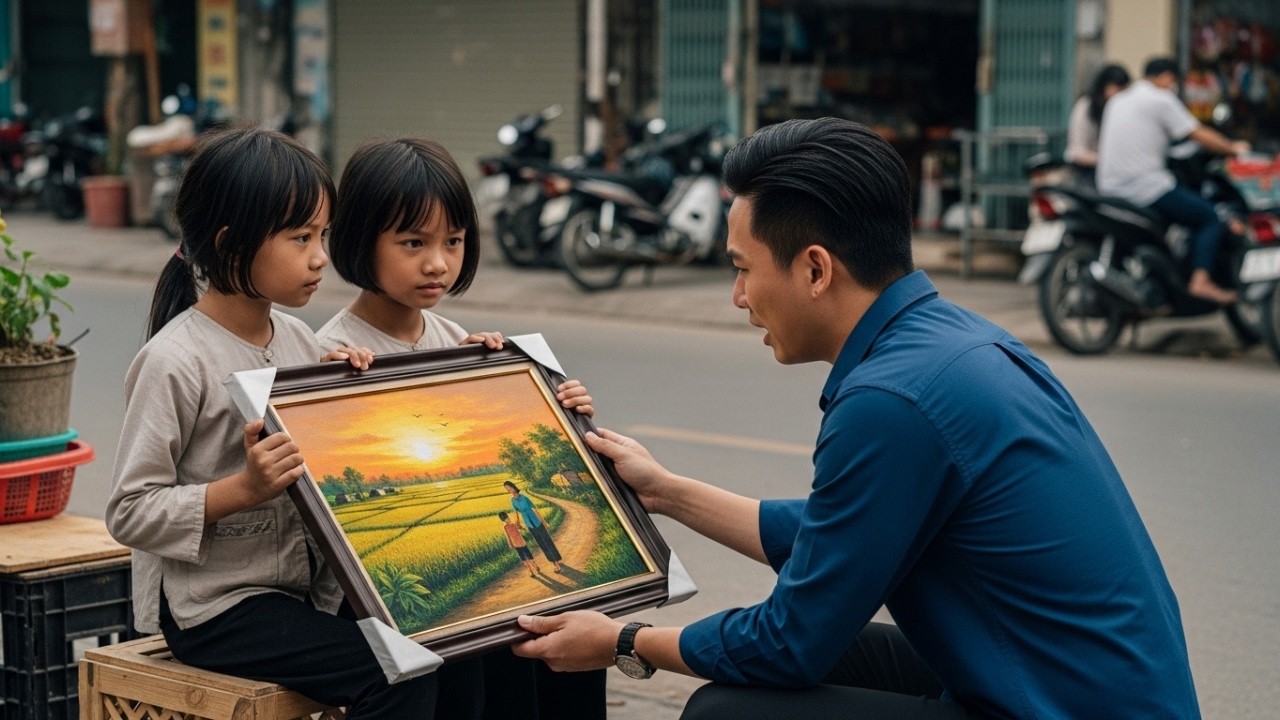 Hai chị em sinh đôi nghèo bán bức tranh gia truyền – một tỷ phú trẻ nhìn thấy bức tranh và bật khóc.