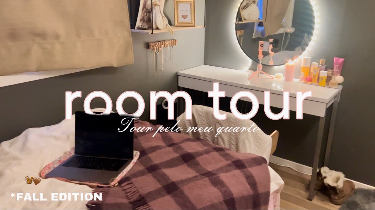 Tour pelo meu quarto 🧸🧋(FALL EDITION) + mini study VLOG