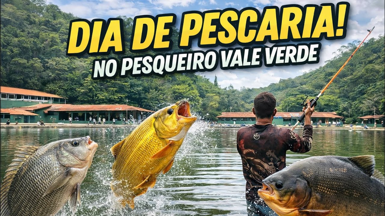 Um dia de pescaria no pesqueiro vale verde! MUITOS PEIXES!! 🎣🎣