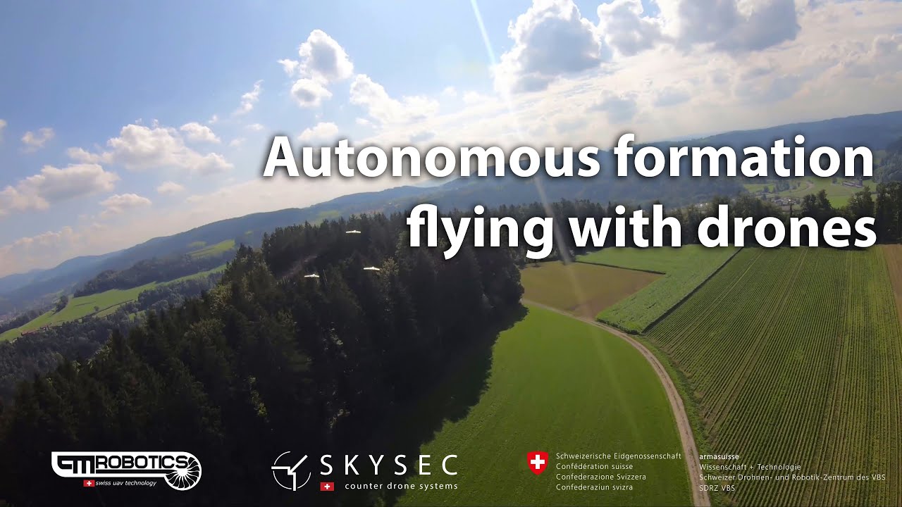 Fully autonomous formation flying with drones
