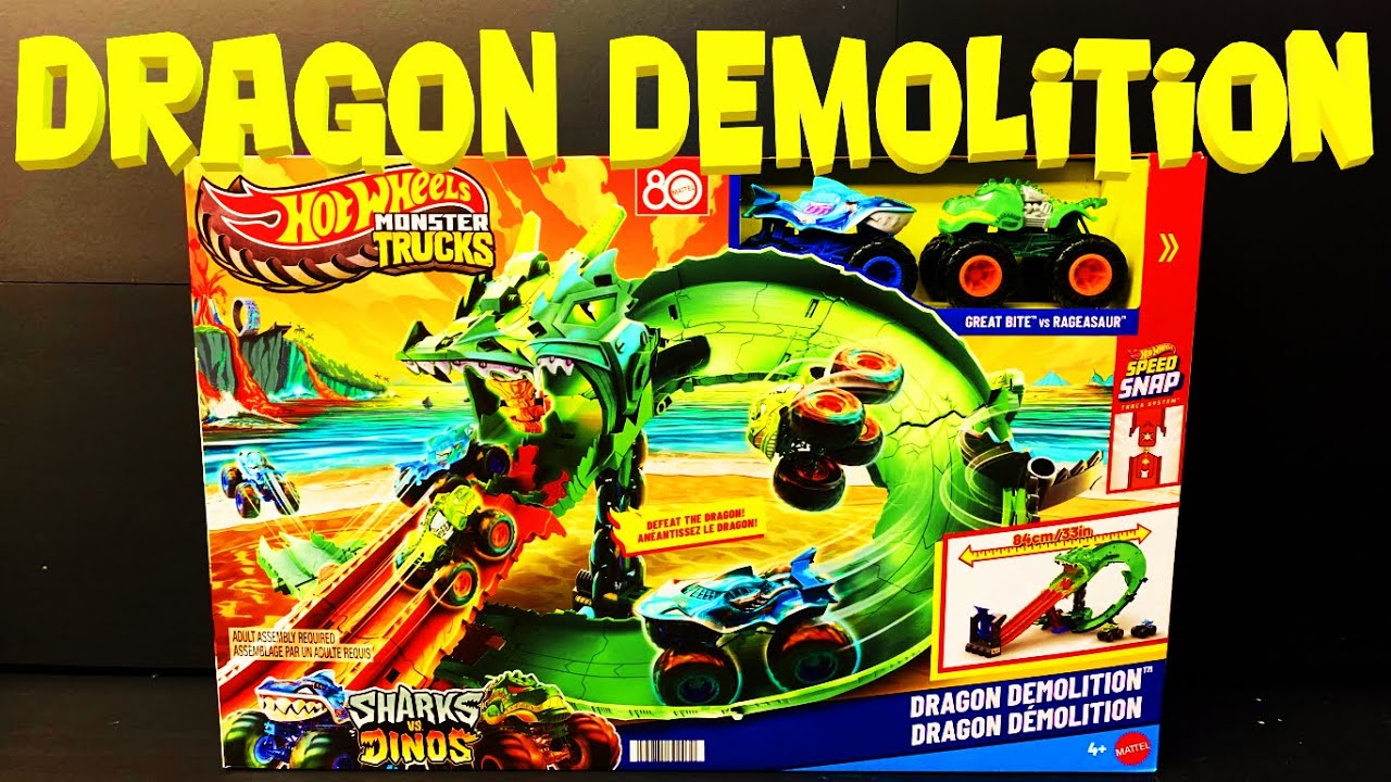 Hot Wheels Monster Trucks Dragon Demolition Playset