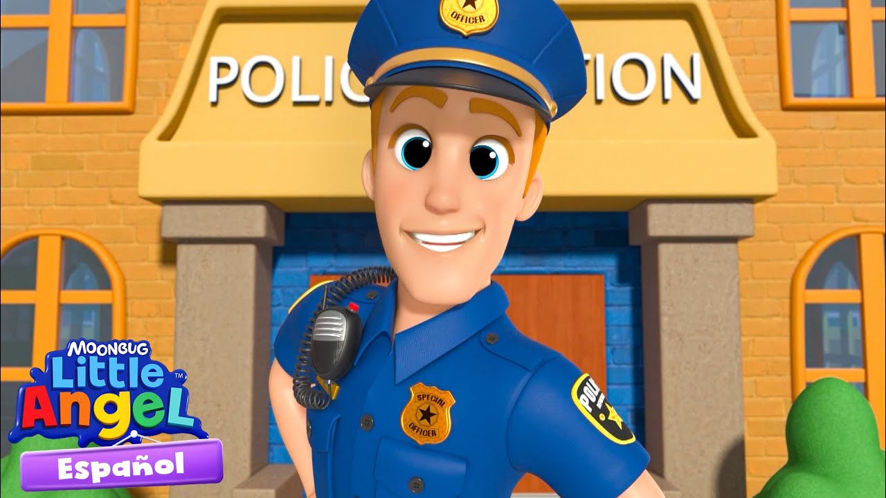 Un día con un oficial de policía 👮 | Canciones Infantiles 🎵 | Little Angel y sus amigos