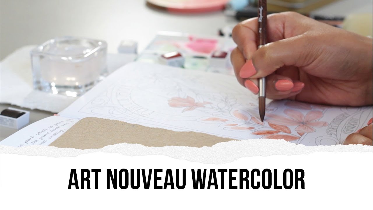 Watercoloring In My Journal 🎨 Art Nouveau Inspiration