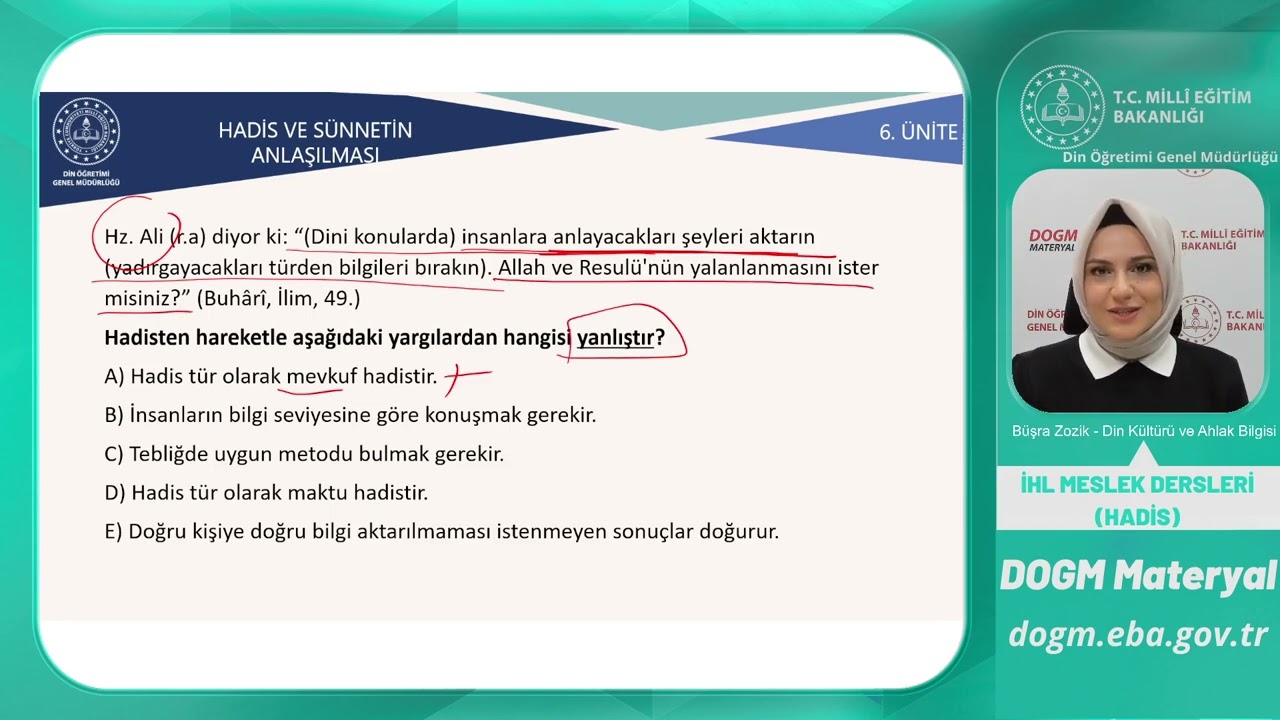 Hadis ve Sünnetin Anlaşılmasında Dikkat Edilmesi Gereken Esaslar
