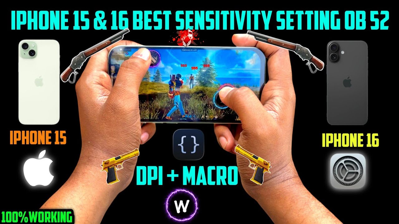 iphone 15,16 headshot setting free fire 2026 | iphone 16,15 sensitivity+dpi+macro settings free fire