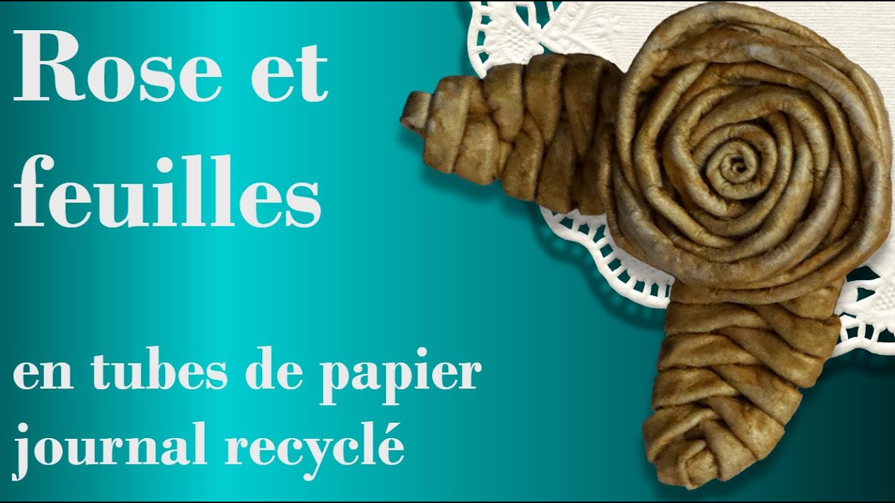 Vannerie en tubes de papier journal recyclé : 🌹 Rose et 🍃 Feuille, très facile