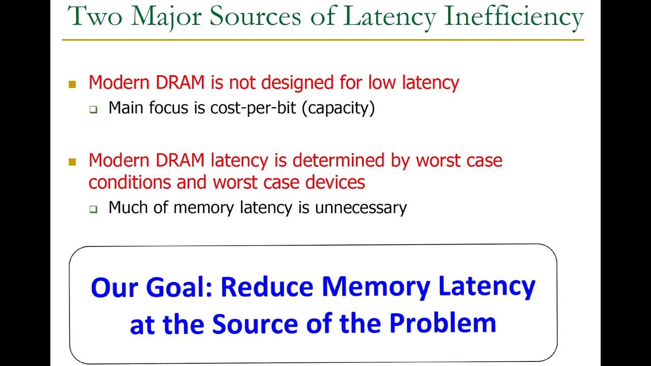 Computer Architecture - Lecture 10b: Memory Latency (ETH Zürich, Fall 2018)
